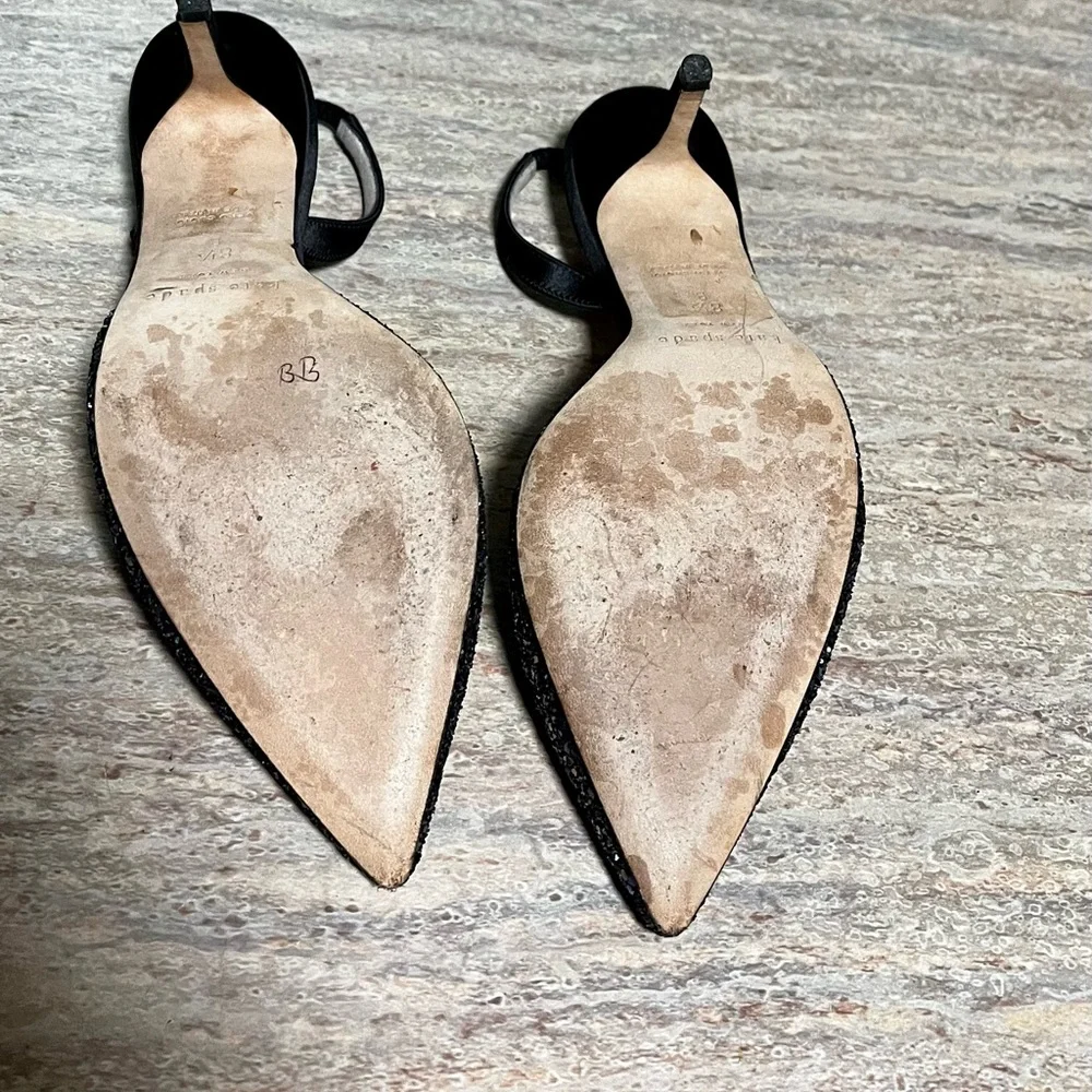 Kate Spade Black Glitter Heels - Picture 16 of 16